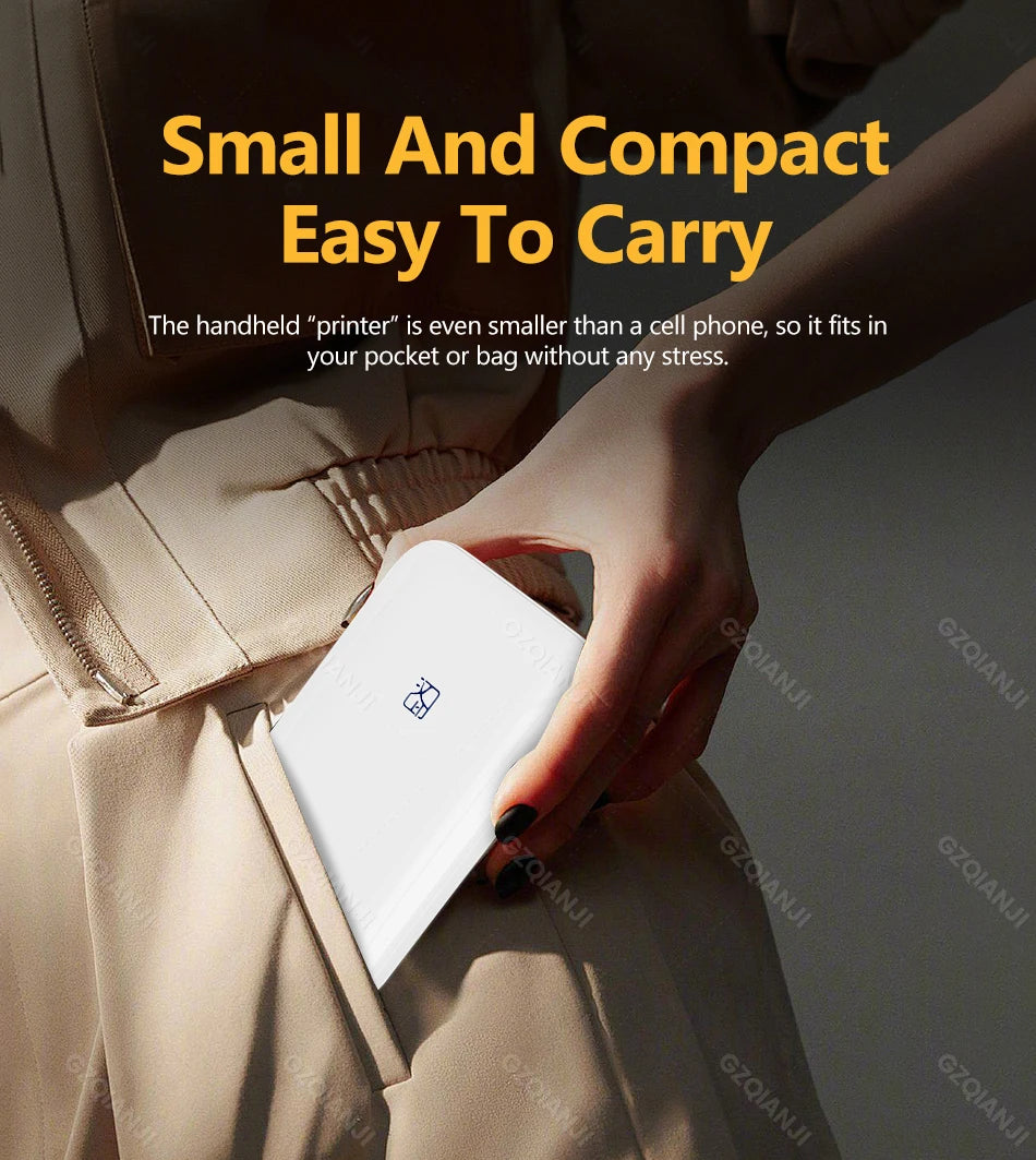 portable mini photo printer-wireless bluetooth pocket printer