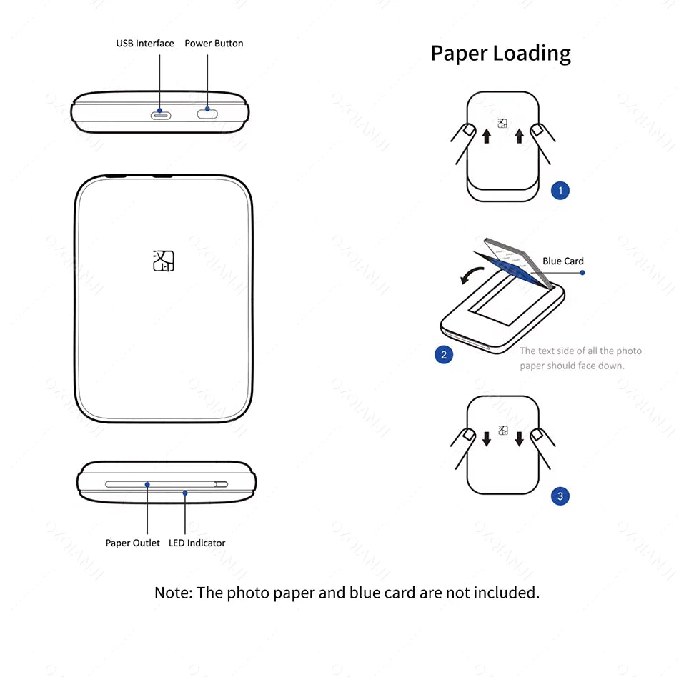 portable mini photo printer-wireless bluetooth pocket printer