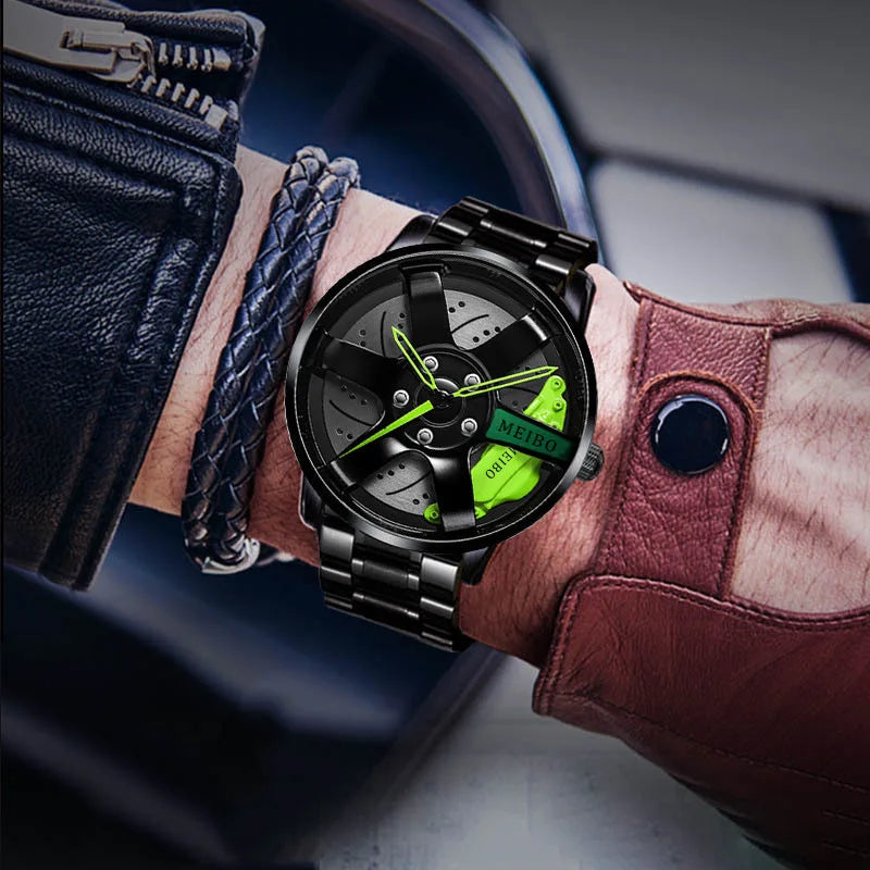 “MEIBO Racing Wheel Watch – Men’s Sport Quartz Watch”