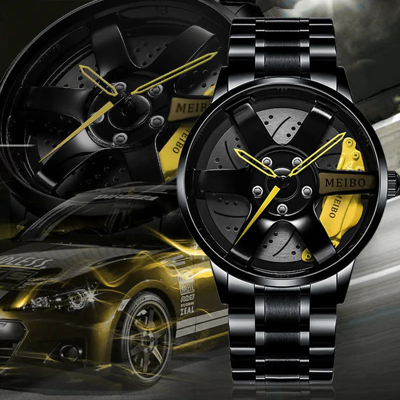 “MEIBO Racing Wheel Watch – Men’s Sport Quartz Watch”