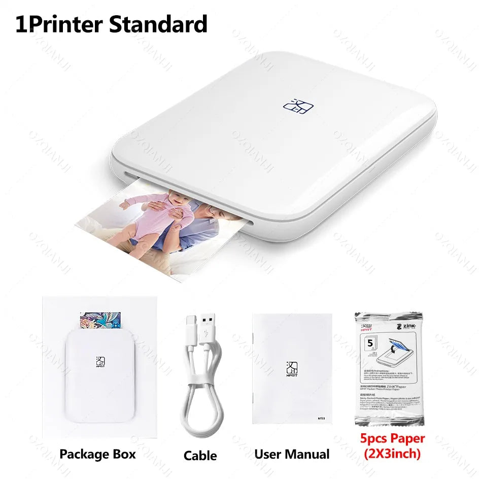 portable mini photo printer-wireless bluetooth pocket printer