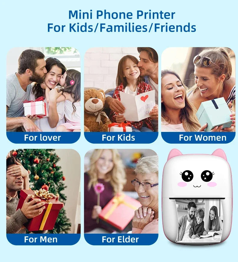 Mini CAT portable thermal printer print photo