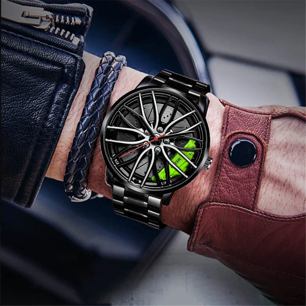 “MEIBO Racing Wheel Watch – Men’s Sport Quartz Watch”