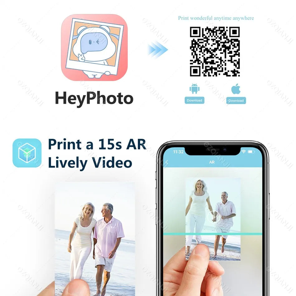 portable mini photo printer-wireless bluetooth pocket printer