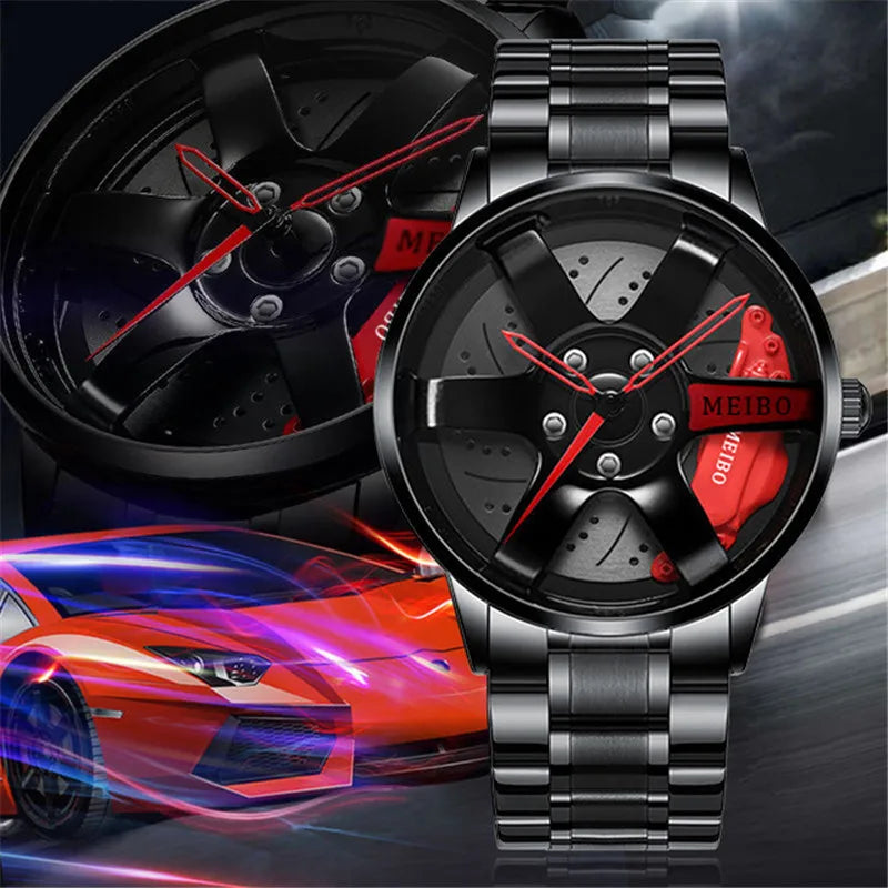 “MEIBO Racing Wheel Watch – Men’s Sport Quartz Watch”