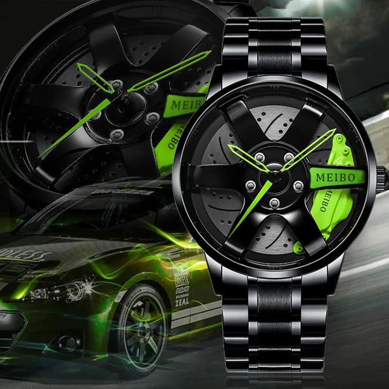 “MEIBO Racing Wheel Watch – Men’s Sport Quartz Watch”