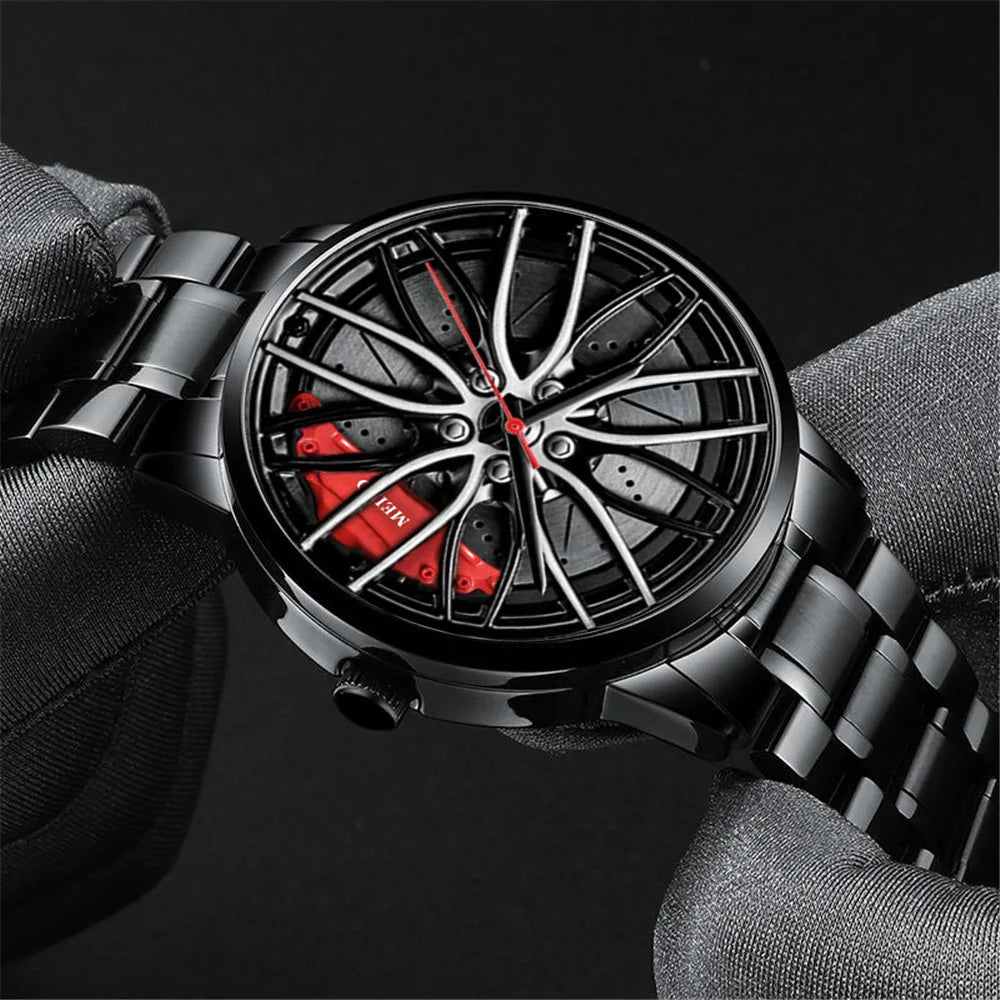 “MEIBO Racing Wheel Watch – Men’s Sport Quartz Watch”