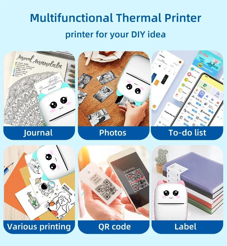 Mini CAT portable thermal printer print photo