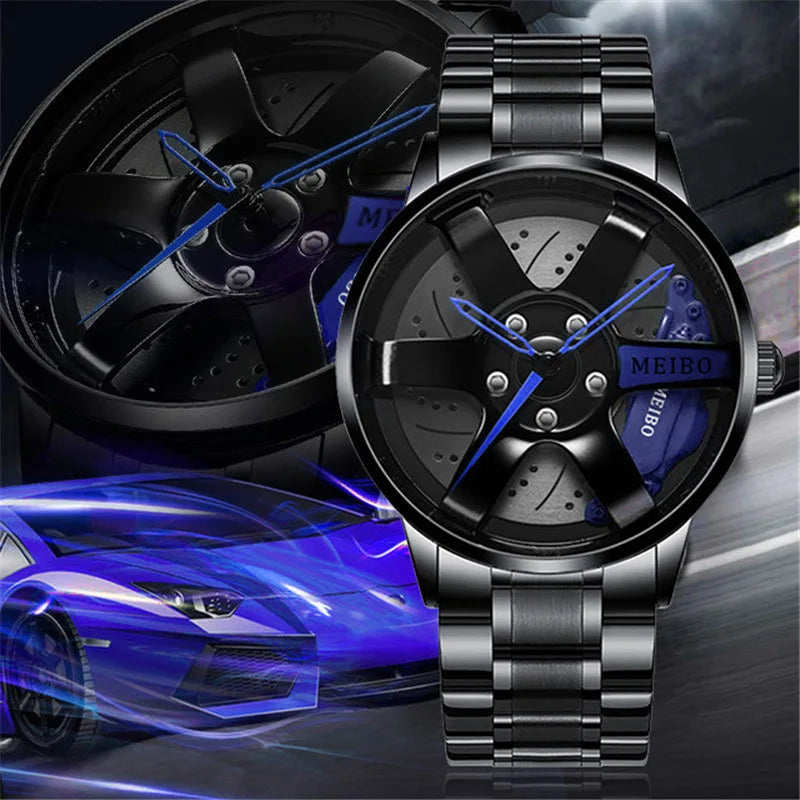 “MEIBO Racing Wheel Watch – Men’s Sport Quartz Watch”