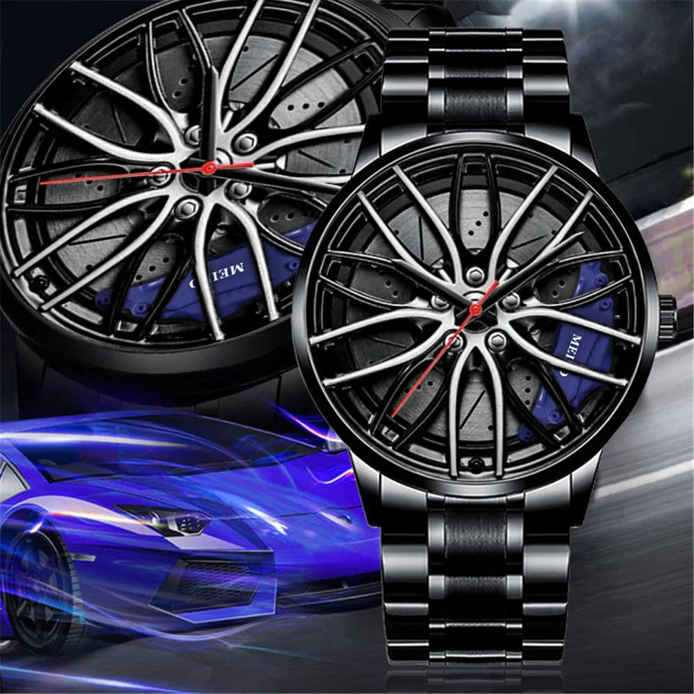“MEIBO Racing Wheel Watch – Men’s Sport Quartz Watch”