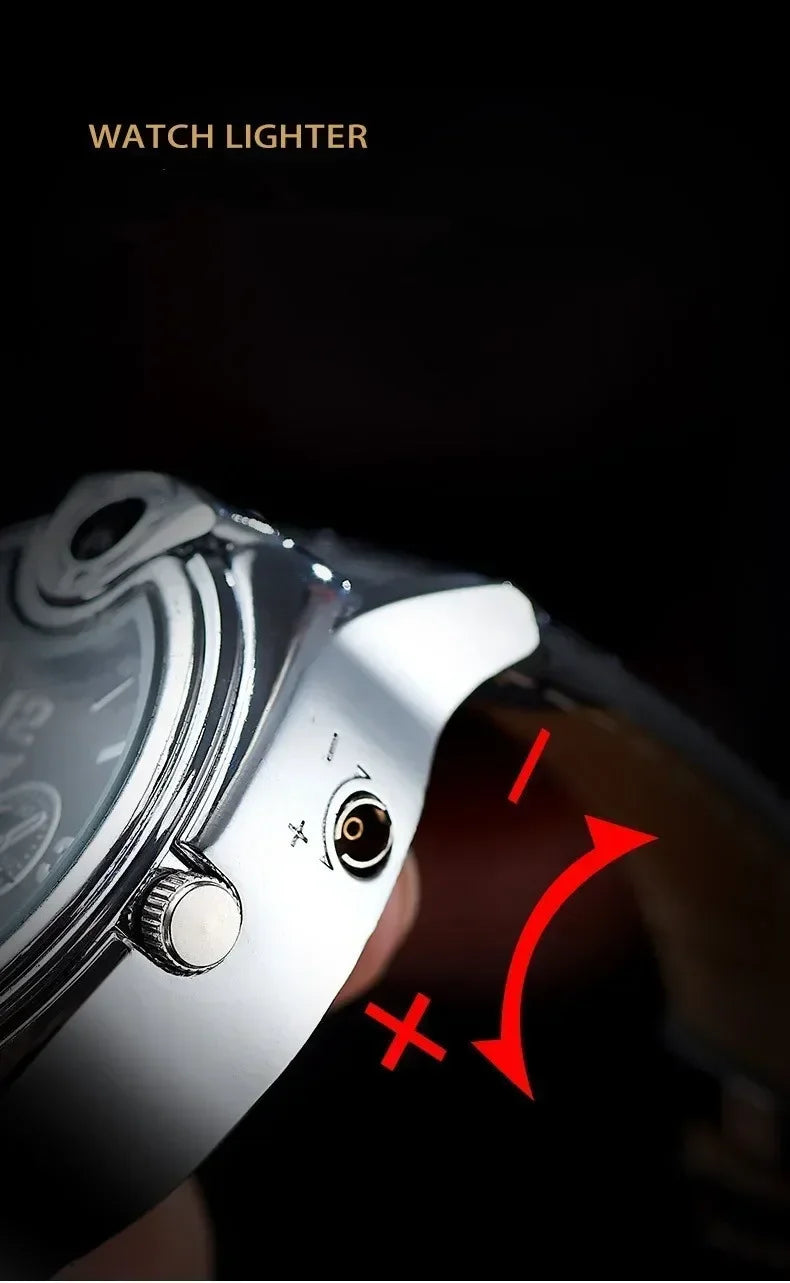 Lighter watch - the timepiece with flame