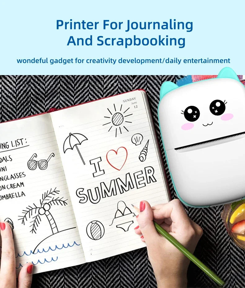 Mini CAT portable thermal printer print photo