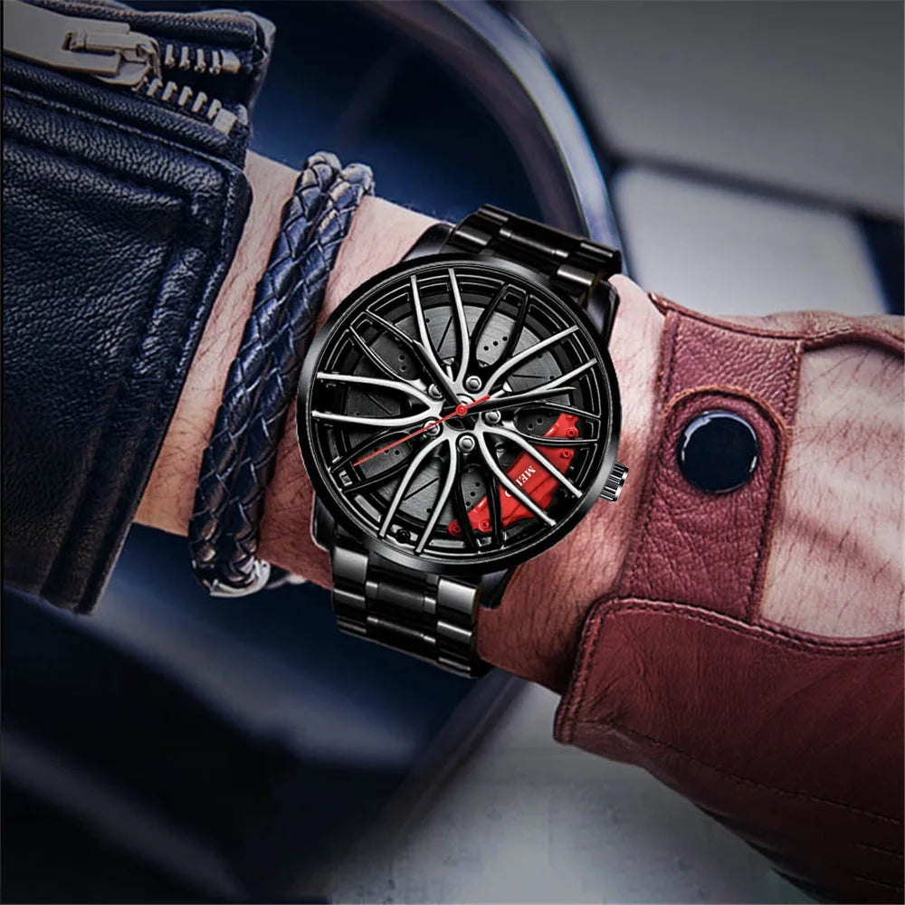 “MEIBO Racing Wheel Watch – Men’s Sport Quartz Watch”