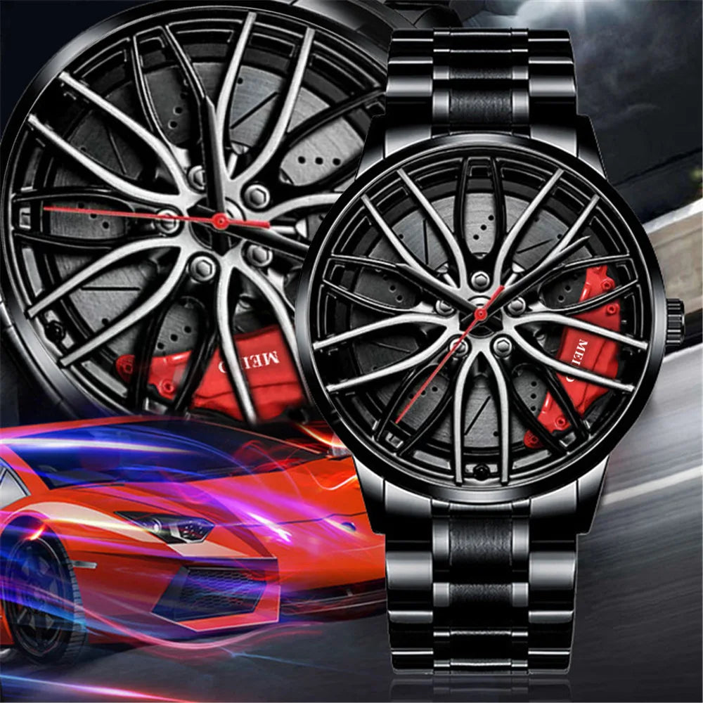 “MEIBO Racing Wheel Watch – Men’s Sport Quartz Watch”