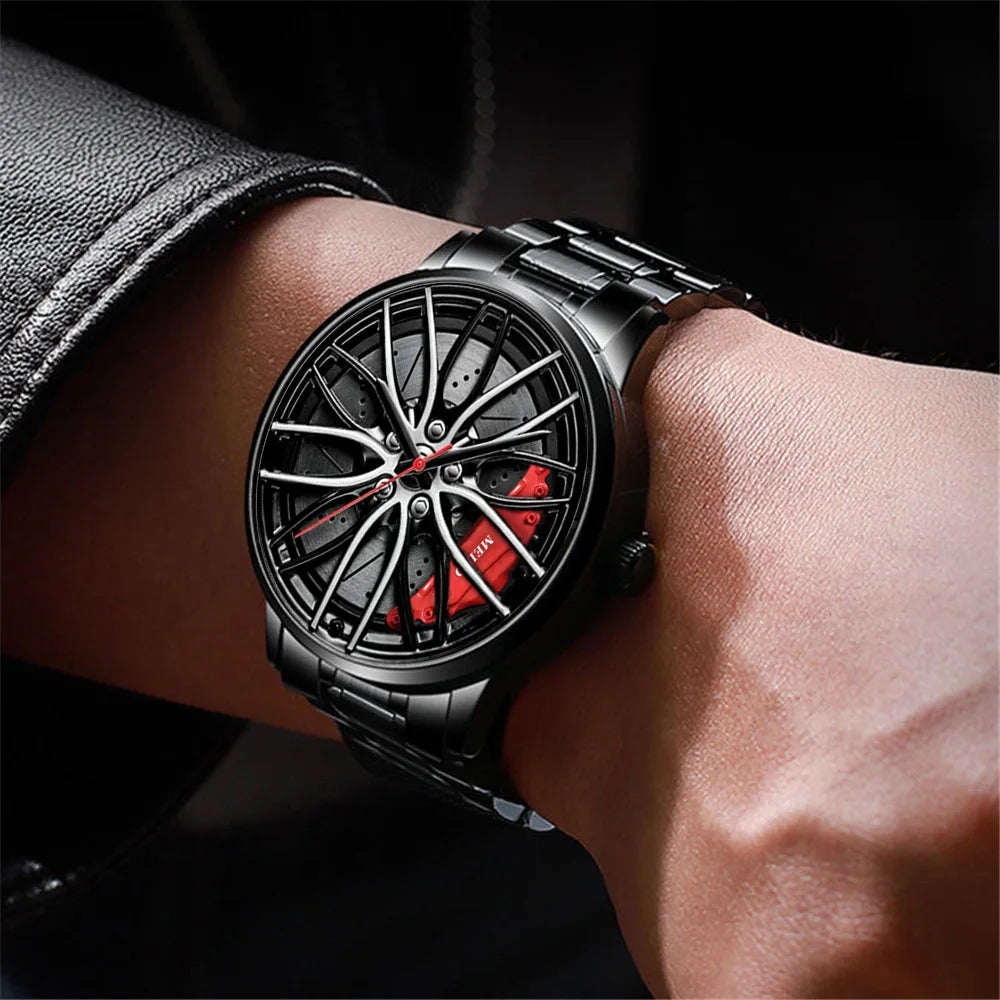 “MEIBO Racing Wheel Watch – Men’s Sport Quartz Watch”