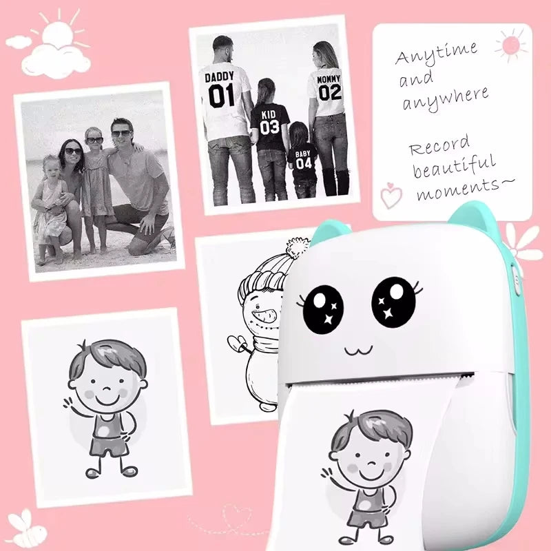 Mini CAT portable thermal printer print photo