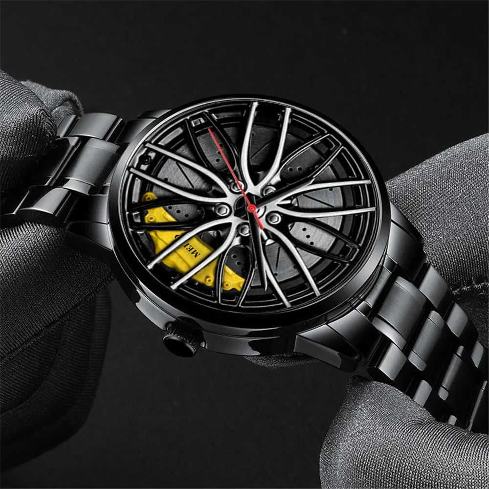 “MEIBO Racing Wheel Watch – Men’s Sport Quartz Watch”