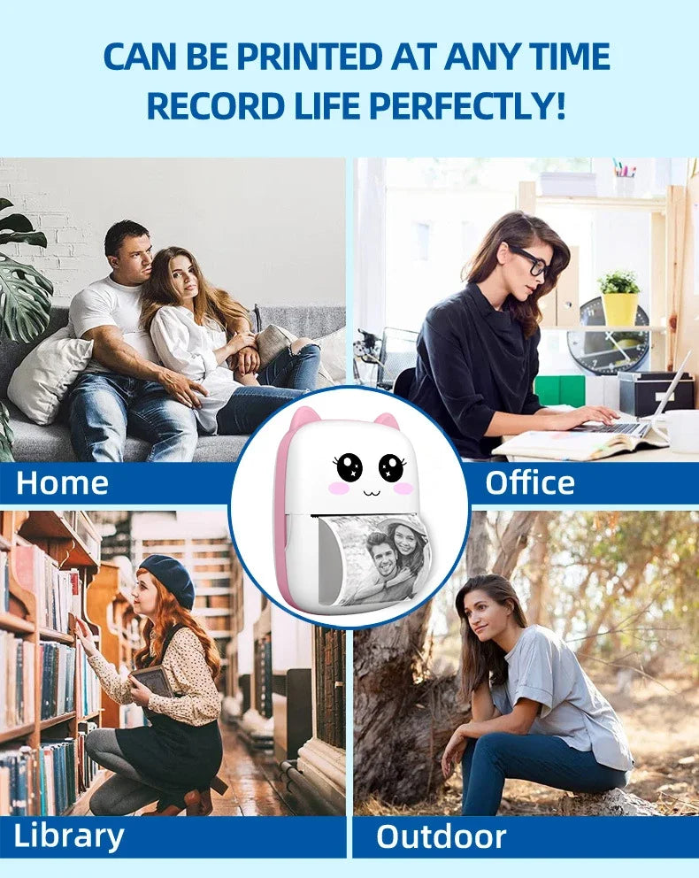 Mini CAT portable thermal printer print photo